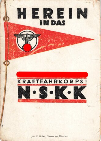 NSKK/Leuna Benzin, Werbeblatt, 10,5 x 15 cm, ausgerissen