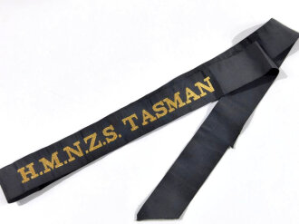 Neuseeland Cold War, Royal New Zealand Navy, Cap Tally/Mützenband "H.M.N.Z.S. TASMAN", 1944-1955, 94 cm, neuwertig