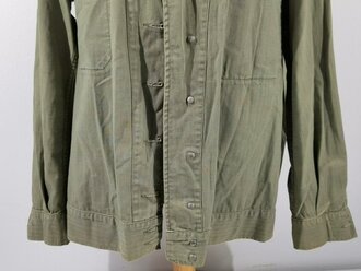 U.S. WWII, early 1938 pattern HBT Fatigue Shirt, stamped, used good condition