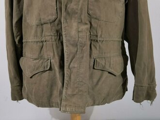 U.S. WWII, first pattern M-1943 field jacket, well used, breast pockets look resewn