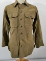 U.S. WWII, Shirt flannel winter OD coat style, special anti-gas features, stamp in neck, gc