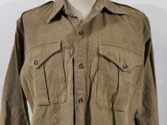 U.S. WWII, USMC, Shirt flannel winter OD coat style, long...