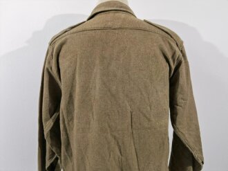 U.S. WWII, USMC, Shirt flannel winter OD coat style, long back, gc