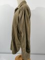 U.S. WWII, USMC, Shirt flannel winter OD coat style, long back, gc