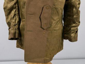 U.S. WWII, Overcoat officers short style Model 1926, dated May 1944, PHILA QM Depot, Size 39s, used, some moth holes