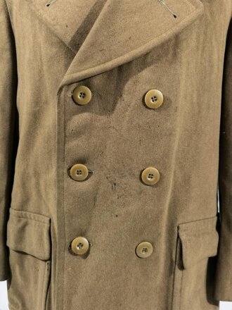 U.S. WWII, Overcoat officers short style Model 1926, dated May 1944, PHILA QM Depot, Size 39s, used, some moth holes