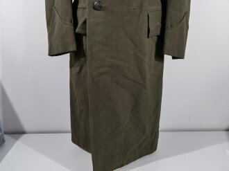 U.S. WWII, USMC, Coat/Overcoat, made by Abbot Military Tailors (Baltimore), silk lining, dated 28.12.1943, used, some moth holes and 3 buttons are missing