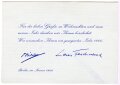 Deutschland nach 1945, Prinz Louis Ferdinand v. Preußen, gedruckte Unterschrift auf Dankeskarte von 1966, mit Briefumschlag, 11,5 x 16 cm, guter Zustand