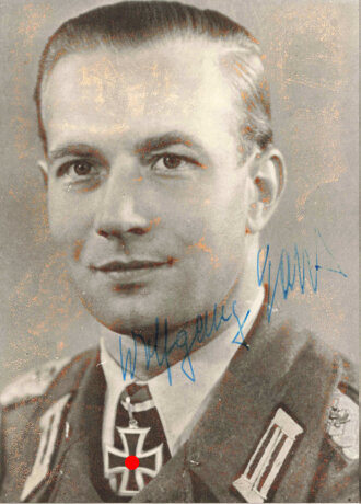Deutschland nach 1945, Ritterkreuzträger Major Wolfgang Kapp, Unterschrift auf Reprofoto