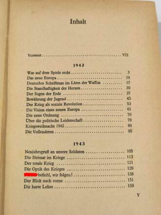 Kreisleiter Paul Müller , eigenhändige Widmung mit Unterschrift, Jena 1944 auf Vorsatzblatt des Buches "Der Steile Aufstieg", Joseph Goebbels, 473 Seiten, 1944, DINA A5, gebraucht