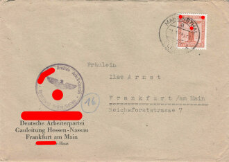 Schreiben eines NSDAP Oberabschnittsleiters (Gau-Hessen...