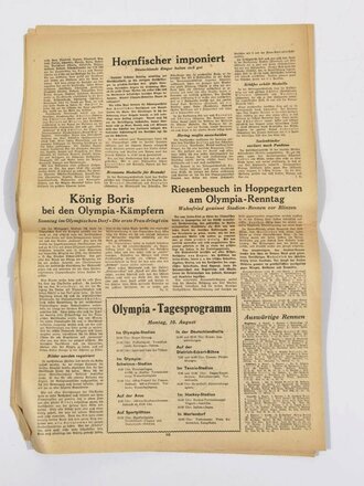 Berliner Montagspost, Nr. 32, 10. August 1936, XI. Olympische Spiele 1936, gebraucht