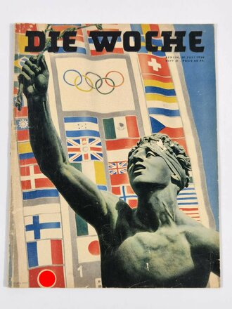 Die Woche, 1. Olympia-Heft, Heft 31, Berlin 29. Juli, XI. Olympische Spiele Berlin 1936, gebraucht