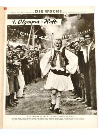 Die Woche, 1. Olympia-Heft, Heft 31, Berlin 29. Juli, XI. Olympische Spiele Berlin 1936, gebraucht