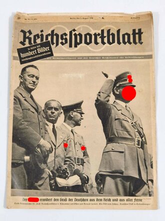 DRL, Reichssportblatt, Heft 31 (Deutsches Turnfest, Breslau 1938), Berlin 2. August 1938, gebraucht
