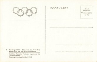 Ansichtskarte, Schwimmstadion, XI. Olympische Spiele Berlin 1936, 9 x 14 cm, ungelaufen