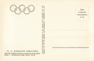 Ansichtskarte, Reichssportfeld/Olympia-Stadion, XI. Olympische Spiele Berlin 1936, 9 x 14 cm, ungelaufen