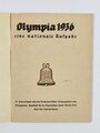 Olympia Heft Nr. 1, "Olympia 1936 eine nationale Aufgabe", hrsg. v. Reichssportführer/Propaganda-Ausschuß, 48 Seiten, Berlin 1936, ca. 11,5 x 15,5 cm, gebraucht