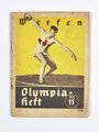 Olympia Heft Nr. 11, "Werfen", hrsg. v. Reichssportführer/Propaganda-Ausschuß, 32 Seiten, Berlin 1936, ca. 11,5 x 15,5 cm, gebraucht