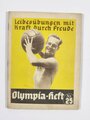 Olympia Heft Nr. 25, "Leibesübungen mit Kraft durch Freude", hrsg. v. Reichssportführer/Propaganda-Ausschuß, 64 Seiten, Berlin 1936, ca. 11,5 x 15,5 cm, gebraucht
