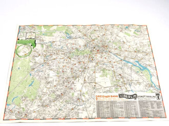 Olympia 1936, Stadtplan, "Plan von Berlin", hrsg. v. d. Dresdner Bank, 61 x 81 cm, guter Zustand