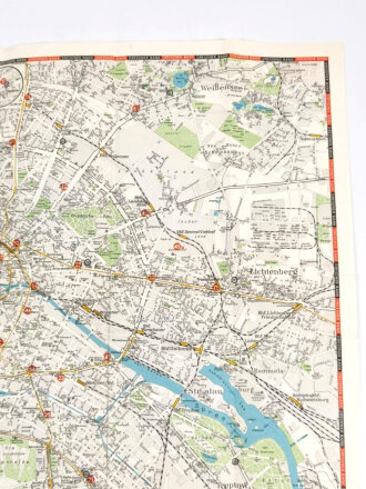 Olympia 1936, Stadtplan, "Plan von Berlin", hrsg. v. d. Dresdner Bank, 61 x 81 cm, guter Zustand