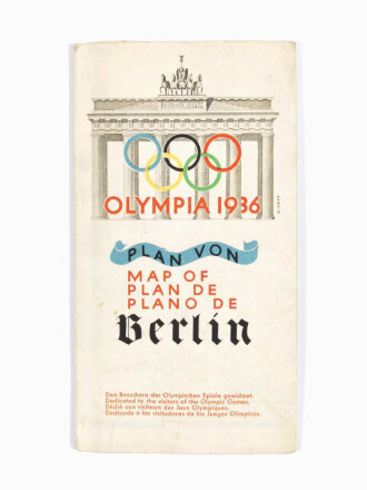 Olympia 1936, Stadtplan, "Plan von Berlin", hrsg. v. d. Dresdner Bank, 61 x 81 cm, guter Zustand