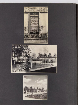 RAD, Fotoalbum eines Arbeitsmanns mit 123 Fotografien unterschiedlicher Formate, Themen: XI. Olympiade Berlin 1936/Reichsparteitagsgelände Nürnberg/Manöver Lüneburger Heide, Album 19 x 24,5 cm, sehr guter Zustand