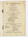 XI. Olympische Spiele Amsterdam 1928, Offizielles Tagesprogramm vom 3. August (No. 28) in frz. Sprache, 40 Seiten, ca. 13 x 21 cm, gebraucht, Einband lose