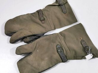 Paar Handschuhe für Kradmelder der Wehrmacht, getragenes Paar