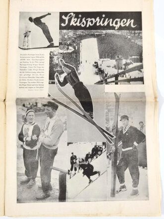 Olympische Winterspiele Garmisch-Partenkirchen 1936, 8 Uhr-Blatt, Winter-Olympia, Sonderausgabe, Nürnberg 1936, gebraucht