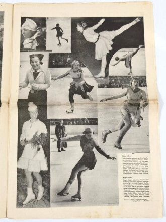 Olympische Winterspiele Garmisch-Partenkirchen 1936, 8 Uhr-Blatt, Winter-Olympia, Sonderausgabe, Nürnberg 1936, gebraucht