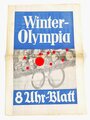 Olympische Winterspiele Garmisch-Partenkirchen 1936, 8 Uhr-Blatt, Winter-Olympia, Sonderausgabe, Nürnberg 1936, gebraucht