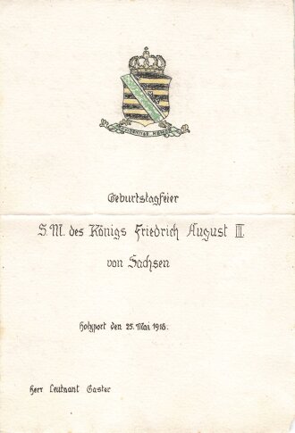 Deutschland vor 1945, Leutnant Gaster, eigenhändige...