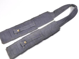 Luftwaffe, Fallschirmjäger Patronenbandulier für K98 Ladestreifen. Ausführung in blau, getragenes Stück in gutem Zustand
