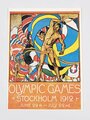 Olympia 1912, Poster, Repro-Druck "Olympic Games Stockholm 1912", 25 x34 cm, guter Zustand
