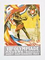 Olympia 1920, Poster, Repro-Druck "VIIe Olympiade Anvers (Belgique) 1920", ca. 25 x 35 cm, guter Zustand