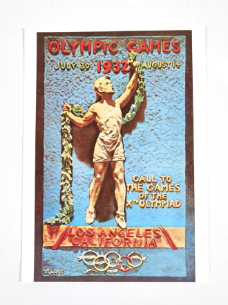 Olympia 1932, Poster, Repro-Druck "Olympic Games...