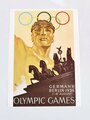 Olympia 1936, Poster, Repro-Druck "Olympic Games Germany Berlin 1936", ca. 25 x 35 cm, guter Zustand