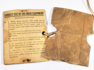 U.S. WWI gas mask inspection record card and envelope