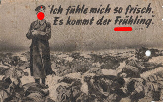 Großbritannien 2. Weltkrieg, "Ich fühle mich so frisch. Es kommt der Frühling (Adolf Hitler, 24.2.41)", Flugblatt G.14, Einsatzzeit 1942, gelocht