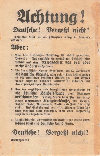 Großbritannien 2. Weltkrieg, "Achtung!...