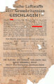 Großbritannien 2. Weltkrieg, "Deutsche Luftwaffe über Grossbritannien geschlagen", Flugblatt 427, Einsatzzeit 1939-1941, stark verschlissen