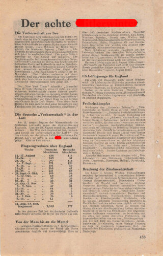 Großbritannien 2. Weltkrieg, " 2 x Neuordnung", Flugblatt 458, Einsatzzeit 1939-1941