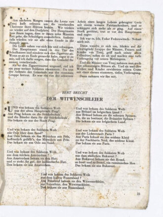 Alliiertes Flugblatt/Heft 2. Weltkrieg, "Wie Sie Sterben...", Ausschnitt des Hefts von S. 19-30, 10,5 x 13,5 cm, verschlissen, angeheftet