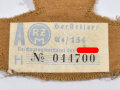 NSKK Ärmeladler, Metallfaden maschinengestickt, mit RZM Etikett, leicht getragenes Stück