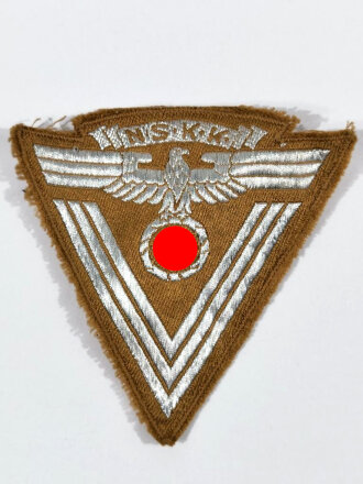 NSKK Ärmeladler für Führer , Ausführung mit "Alter Kämpfer Winkel"  Metallfaden maschinengestickt, mit RZM Etikett