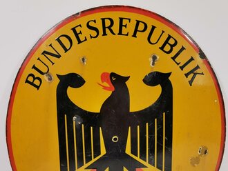 "Bundesrepublik Deutschland" hochovales Emailleschild, Höhe 80cm