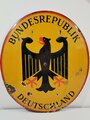 "Bundesrepublik Deutschland" hochovales Emailleschild, Höhe 80cm