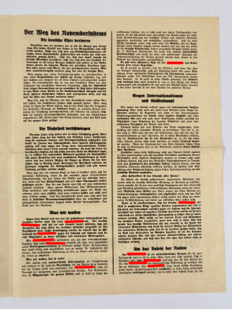 Flugblatt, Dr. Goebbels, "Vom System verboten!", 4-seitige Druckschrift mit Rede, 1932, 37 x 28 cm, gefaltet, sehr guter Zustand